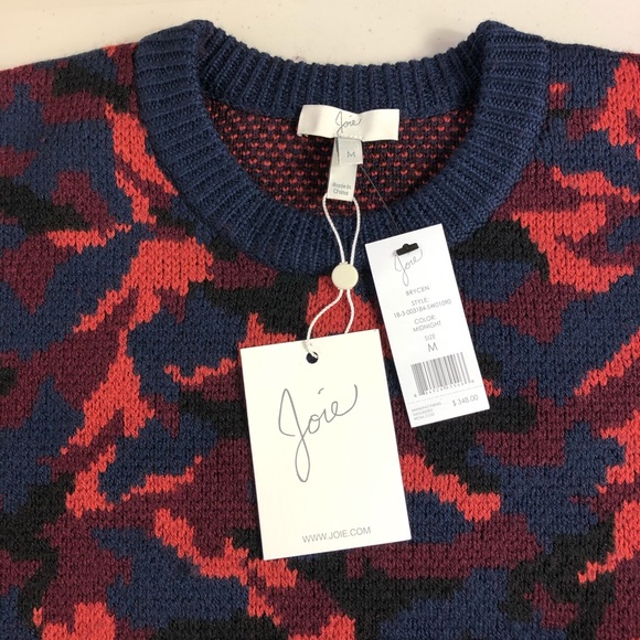 Joie Brycen Camo Wool Sweater Multicolored Medium - Picture 7 of 8